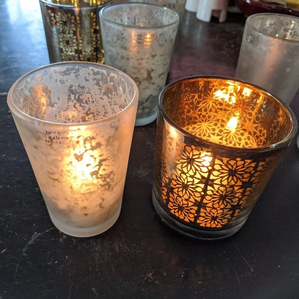 Crate & Barrel Glass Votive Set - NEW